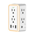 6-Outlet USB Wall Charger Extender – Surge Protected with USB-C, 3 USB Ports & Built-In Night Light