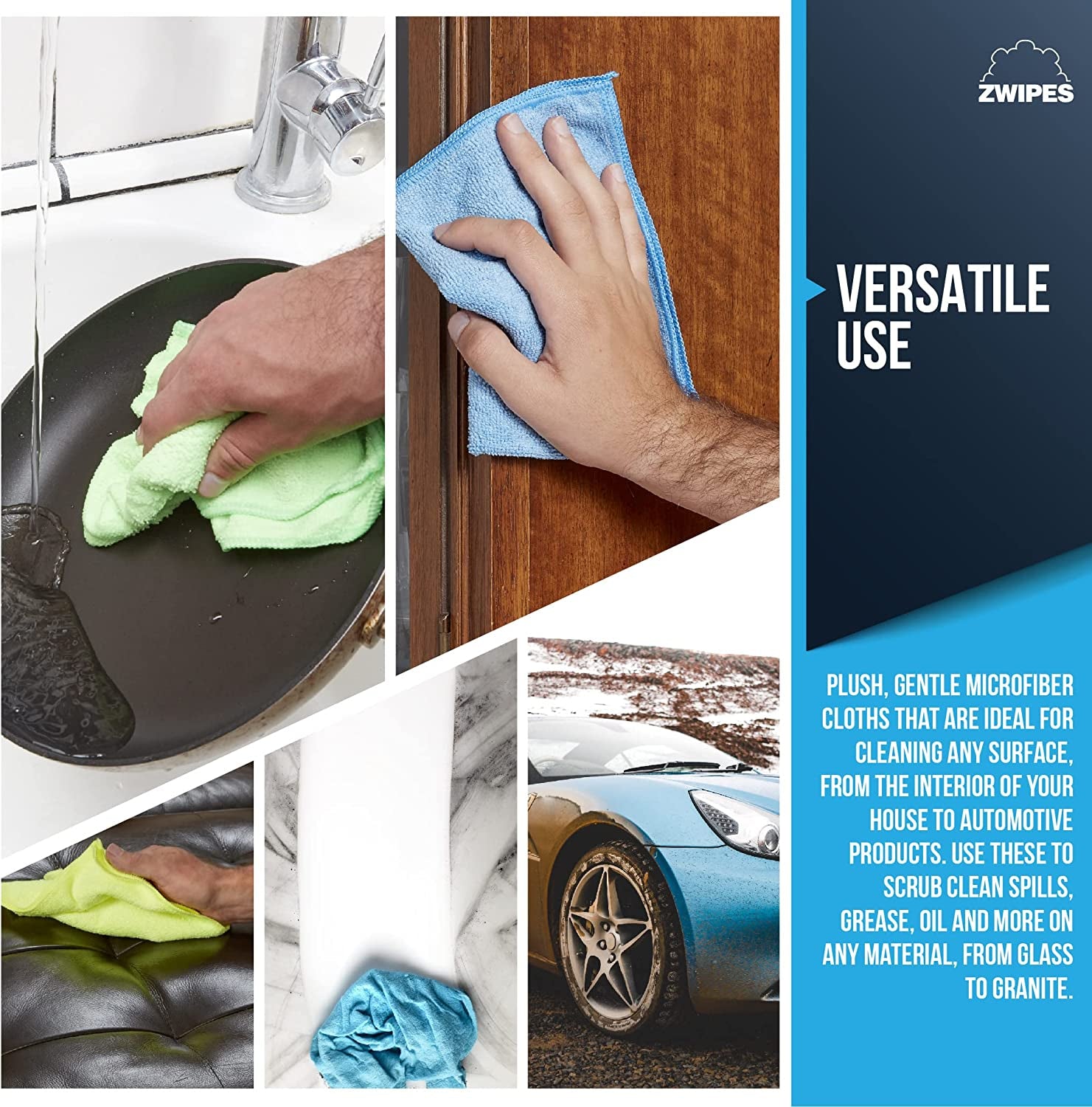 735 Microfiber Towel Cleaning Cloths, 12 Pack