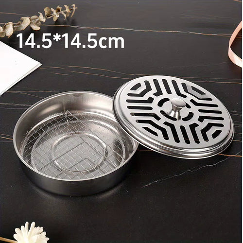 BuzzGuard™ Stainless Steel Mosquito Coil Holder – Covered Coil Burner Tray for Safe, Clean & Stylish Protection