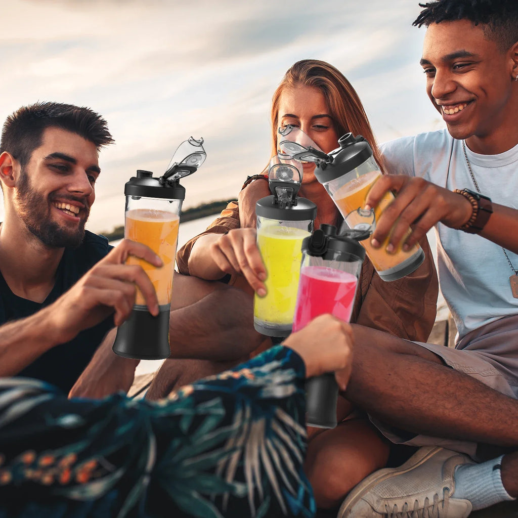 New 4000Mah Portable Juicer Cup 600ML Large Capacity 10-Leaf Blade Powerful Motor Fast Stirring Blender Mixer Outdoor Mixing Cup